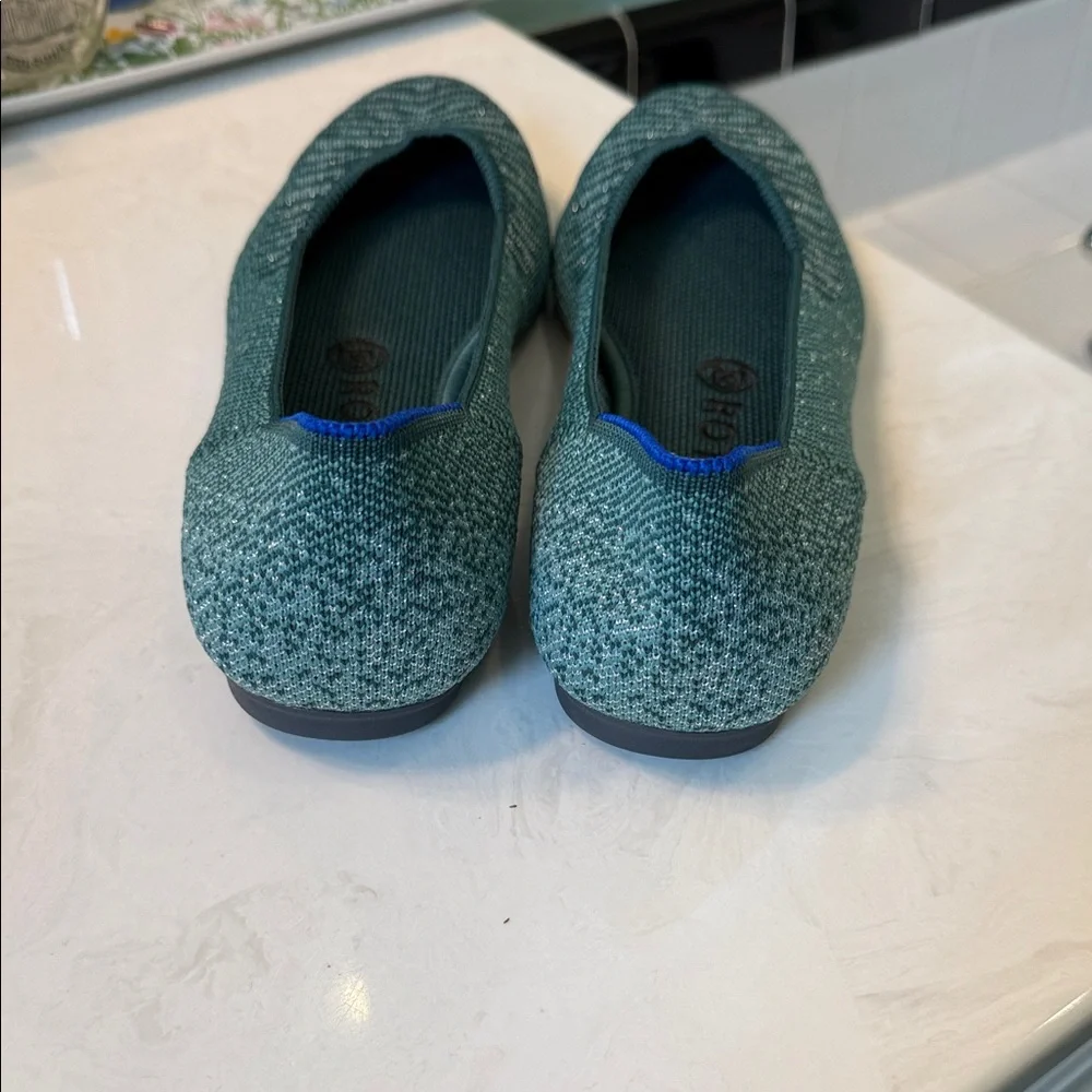 NEW Rothy's Mirage Metallic Square Toe Patterned Flats - Picture 5 of 7